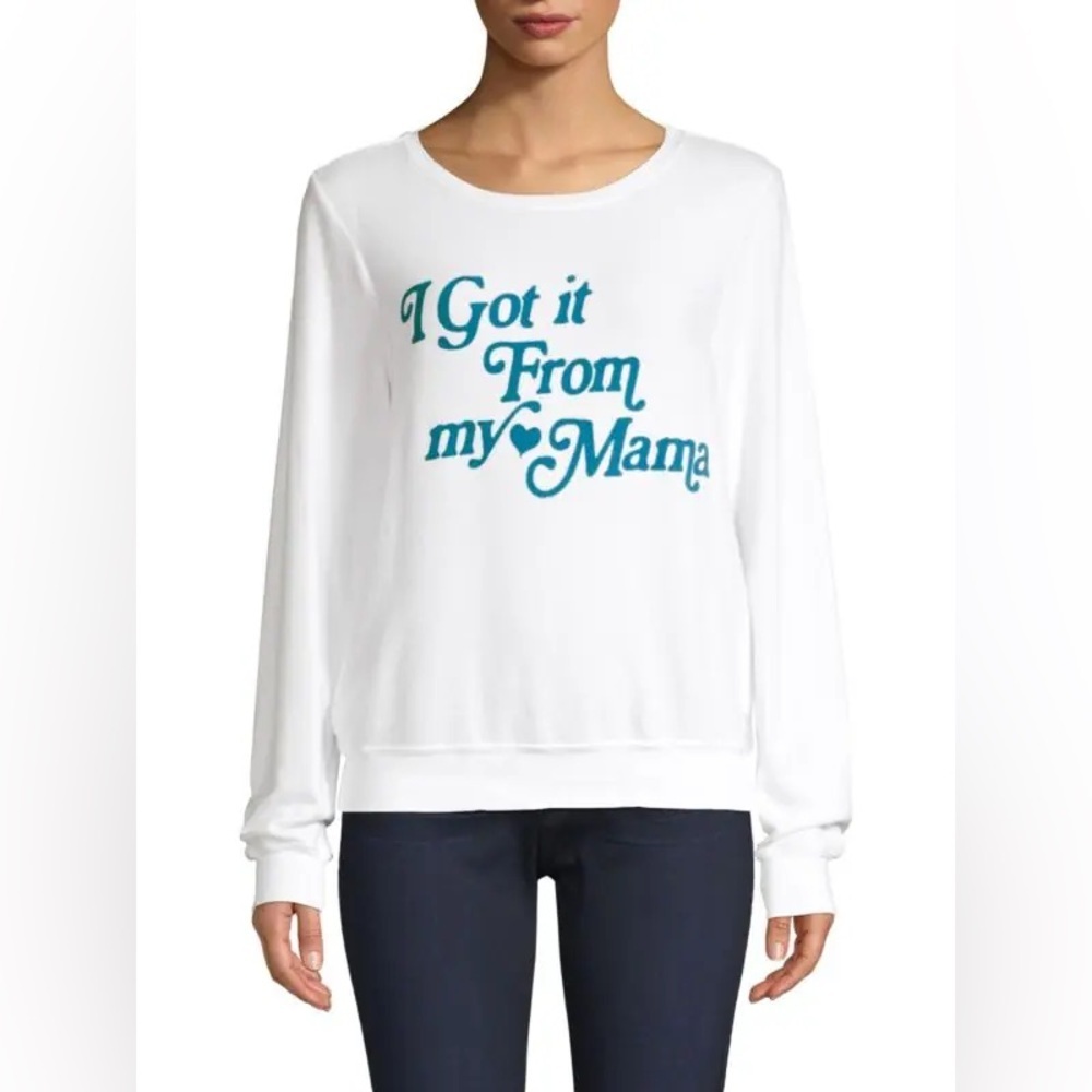 Wildfox I Got It From My Mama Long Sleeve Sweatshirt Size L